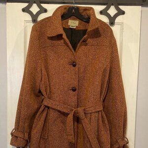 Belted Tweed Wool Coat - 1990's era